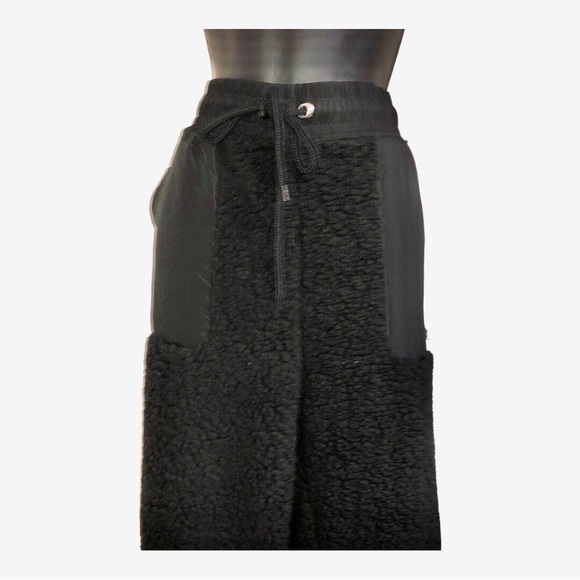 Black sherpa shearling look cozy warm loungewear‎ jogger pants Size XXL new - Picture 10 of 12
